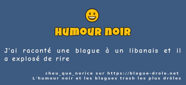 J'ai raconté une blague à un libanais et il...