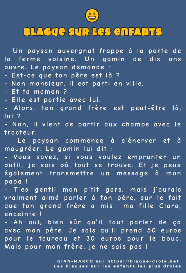   Un paysan auvergnat frappe à la porte de...