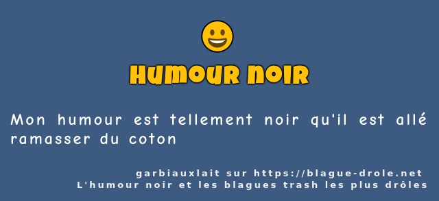 Mon humour est tellement noir qu'il est allé...