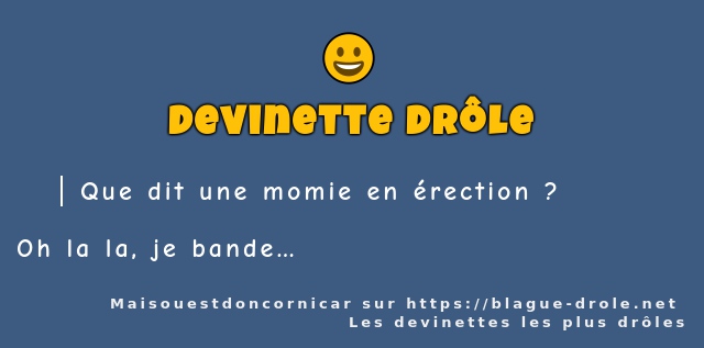 Que dit une momie en érection ?