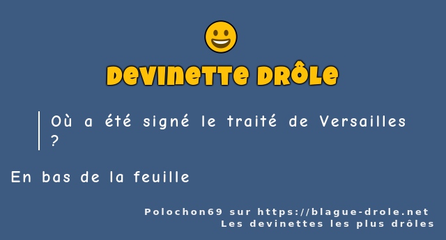 Où a été signé le traité de Versailles ?
