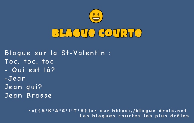 Blague sur la St-Valentin : 