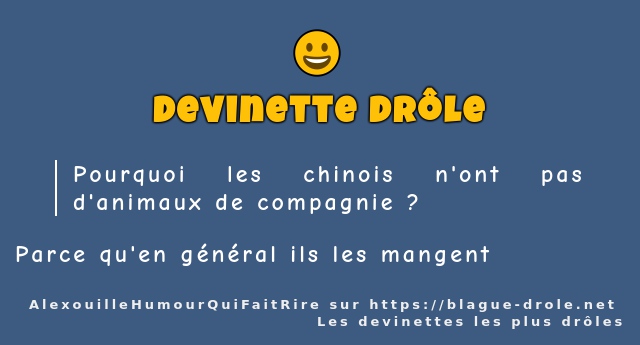 Pourquoi les chinois n'ont pas d'animaux de...