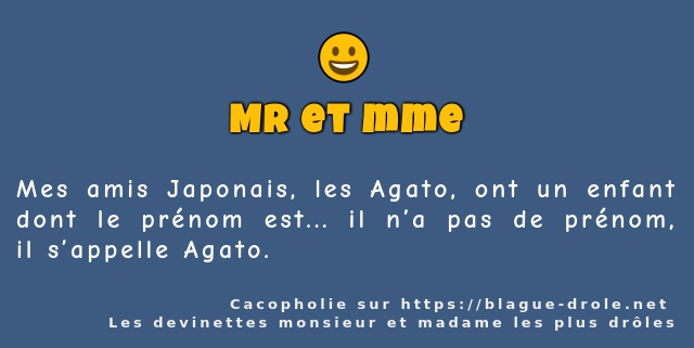 Mes amis Japonais, les Agato, ont un enfant...