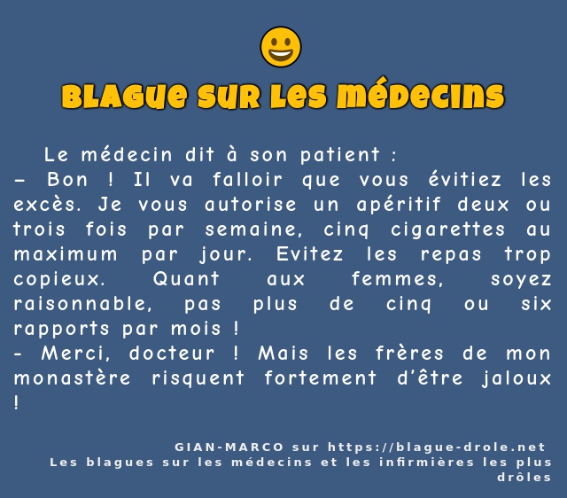    Le médecin dit à son patient :