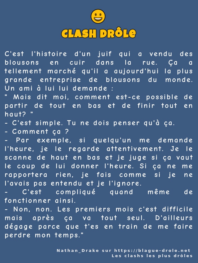 C'est l'histoire d'un juif qui a vendu des...