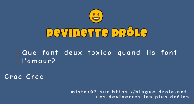 Que font deux toxico quand ils font l'amour?