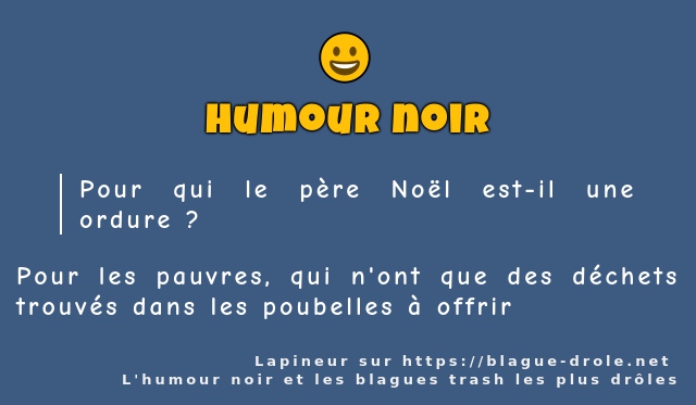 Pour qui le père Noël est-il une ordure ?
