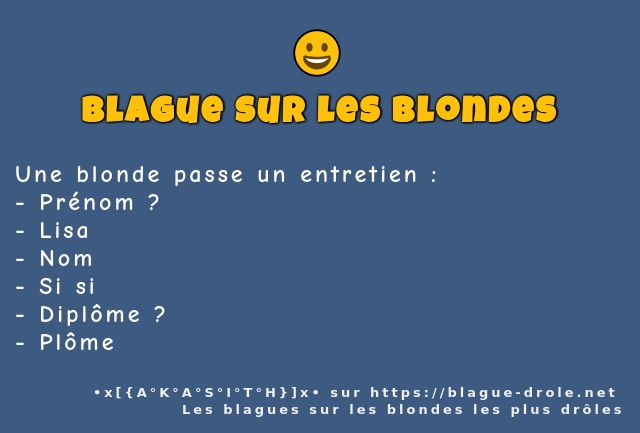 Une blonde passe un entretien : 