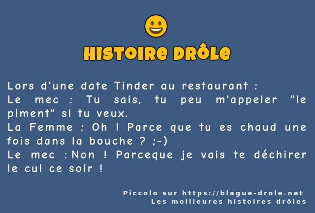 Lors d'une date Tinder au restaurant :