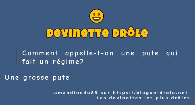 Comment appelle-t-on une pute qui fait un...