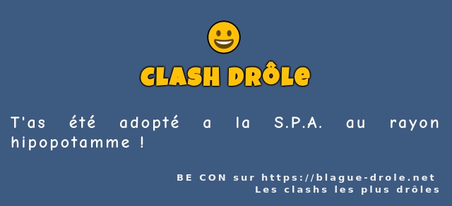 T'as été adopté a la S.P.A. au rayon...