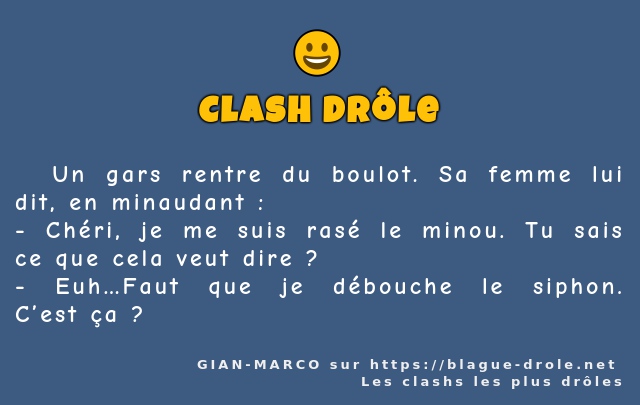   Un gars rentre du boulot. Sa femme lui...