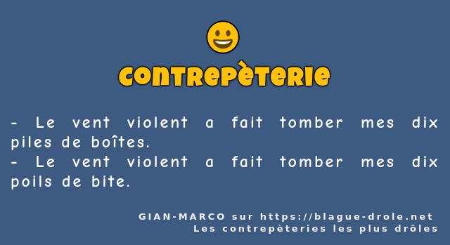 Le vent violent a fait tomber mes dix piles...