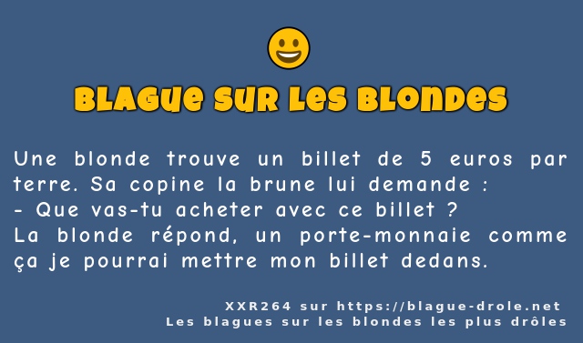 Une blonde trouve un billet de 5 euros par...