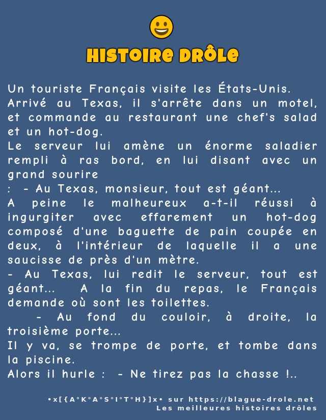 Un touriste Français visite les États-Unis. 