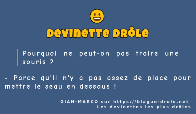 Pourquoi ne peut-on pas traire une souris ?