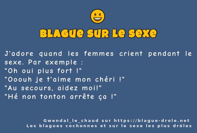 J'adore quand les femmes crient pendant le...