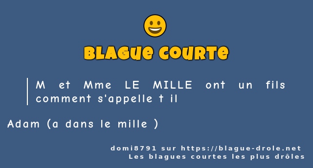 M et Mme LE MILLE ont un fils comment...