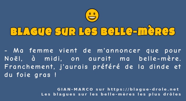 Ma femme vient de m'annoncer que pour Noël,...