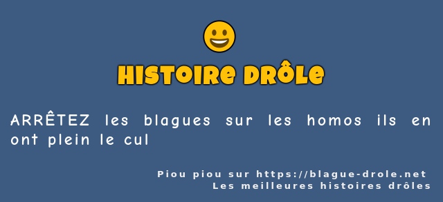ARRÊTEZ les blagues sur les homos ils en ont...