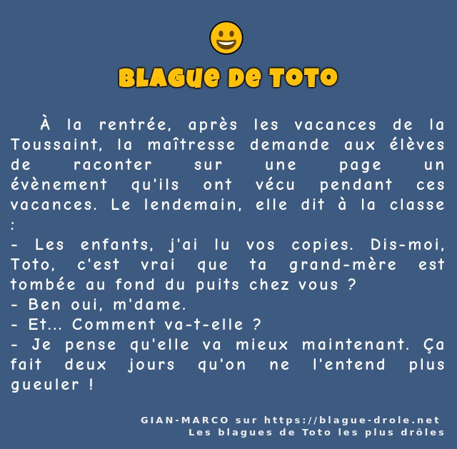   À la rentrée, après les vacances de la...