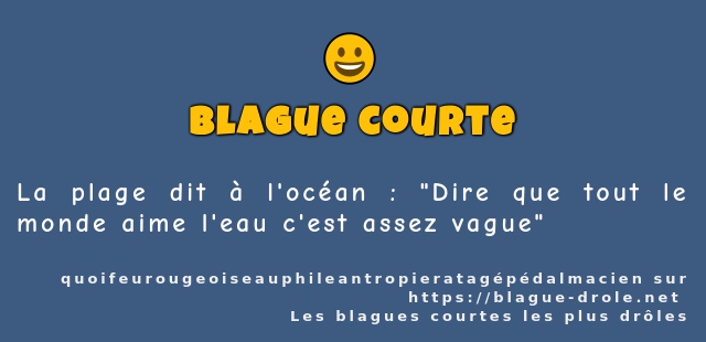La plage dit à l'océan : Dire que tout le...