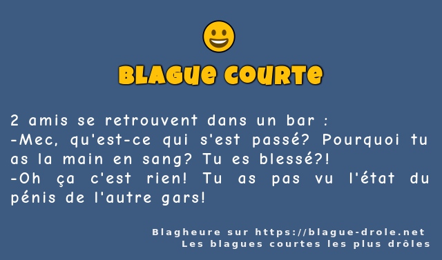 2 amis se retrouvent dans un bar :