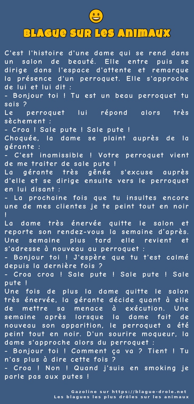 C'est l'histoire d'une dame qui se rend dans...