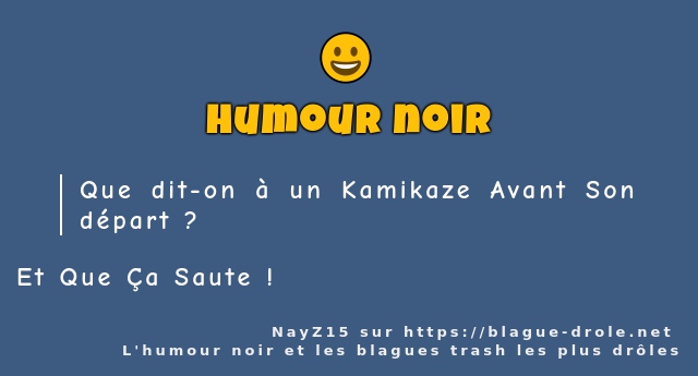 Que dit-on à un Kamikaze Avant Son départ ?