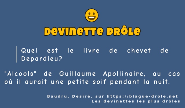 Quel est le livre de chevet de Depardieu?