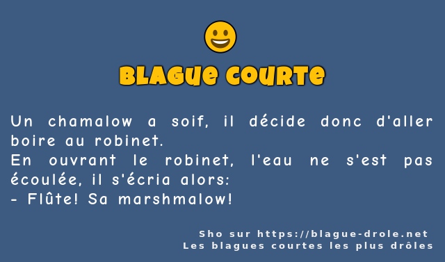 Un chamalow a soif, il décide donc d'aller...