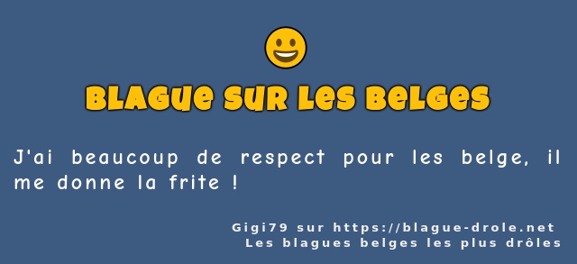 J'ai beaucoup de respect pour les belge, il...