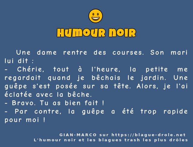   Une dame rentre des courses. Son mari lui...