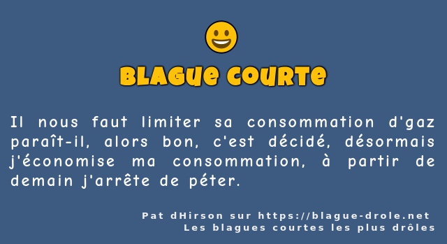 Il nous faut limiter sa consommation d'gaz...