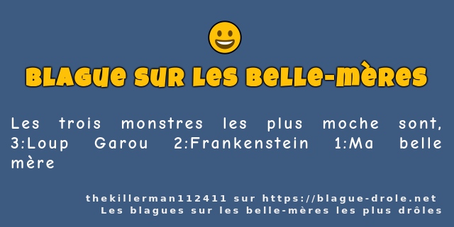 Les trois monstres les plus moche sont,...