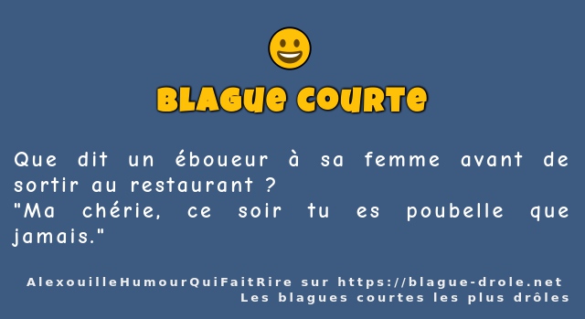 Que dit un éboueur à sa femme avant de...