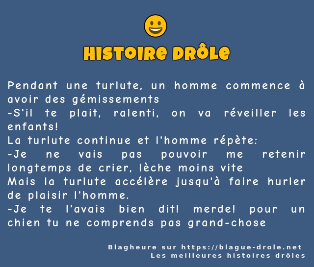 Pendant une turlute, un homme commence à...