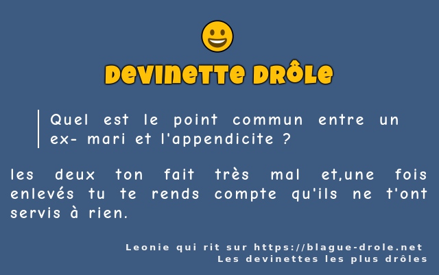 Quel est le point commun entre un ex- mari...