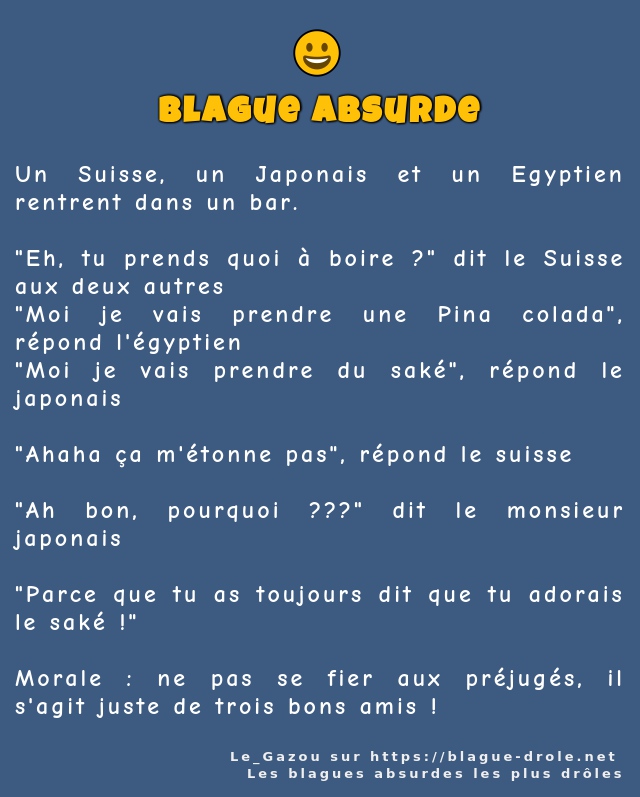 Un Suisse, un Japonais et un Egyptien...