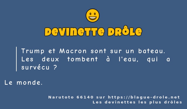 Trump et Macron sont sur un bateau.
