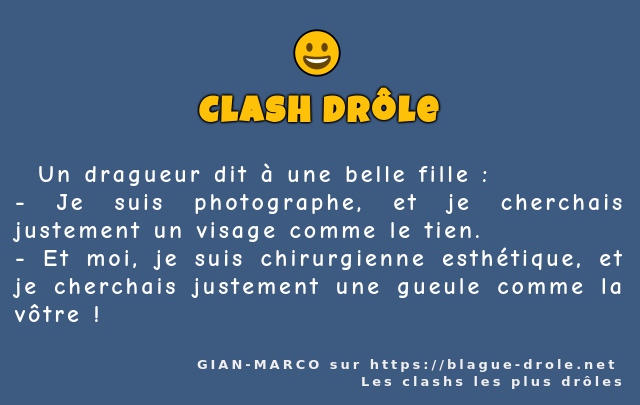   Un dragueur dit à une belle fille :