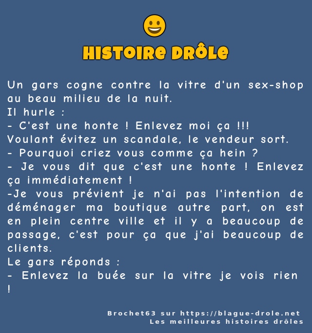 Un gars cogne contre la vitre d'un sex-shop...