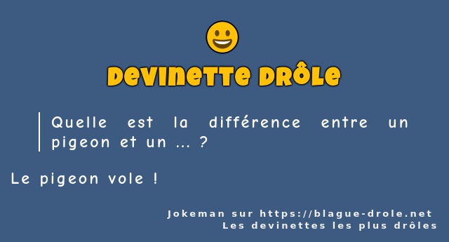 Quelle est la différence entre un pigeon et...