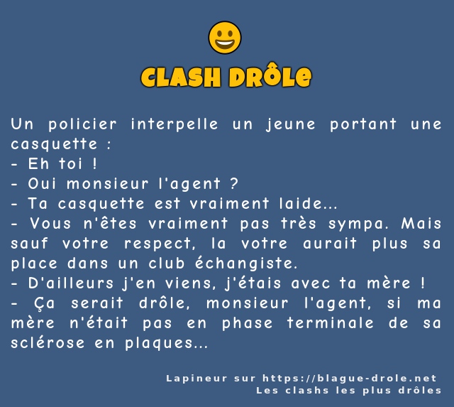 Un policier interpelle un jeune portant une...