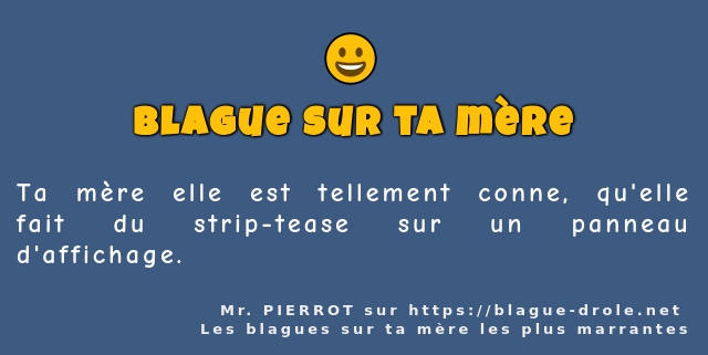 Ta mère elle est tellement conne, qu'elle...