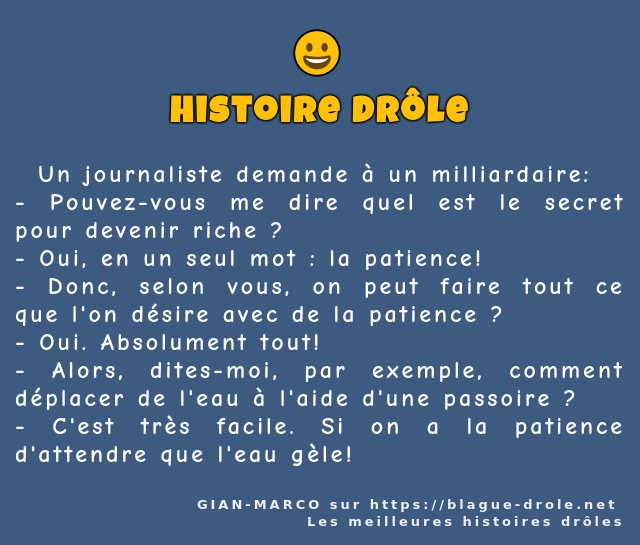   Un journaliste demande à un milliardaire: