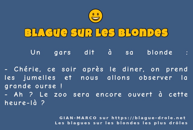   Un gars dit à sa blonde :...