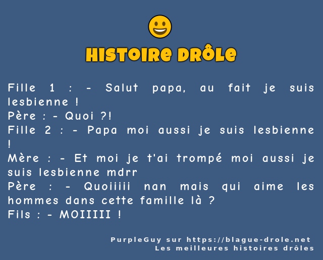 Fille 1 : - Salut papa, au fait je suis...