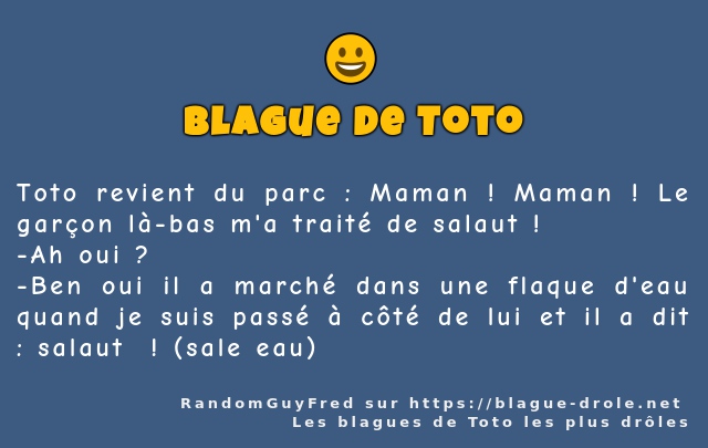 Toto revient du parc : Maman ! Maman ! Le...